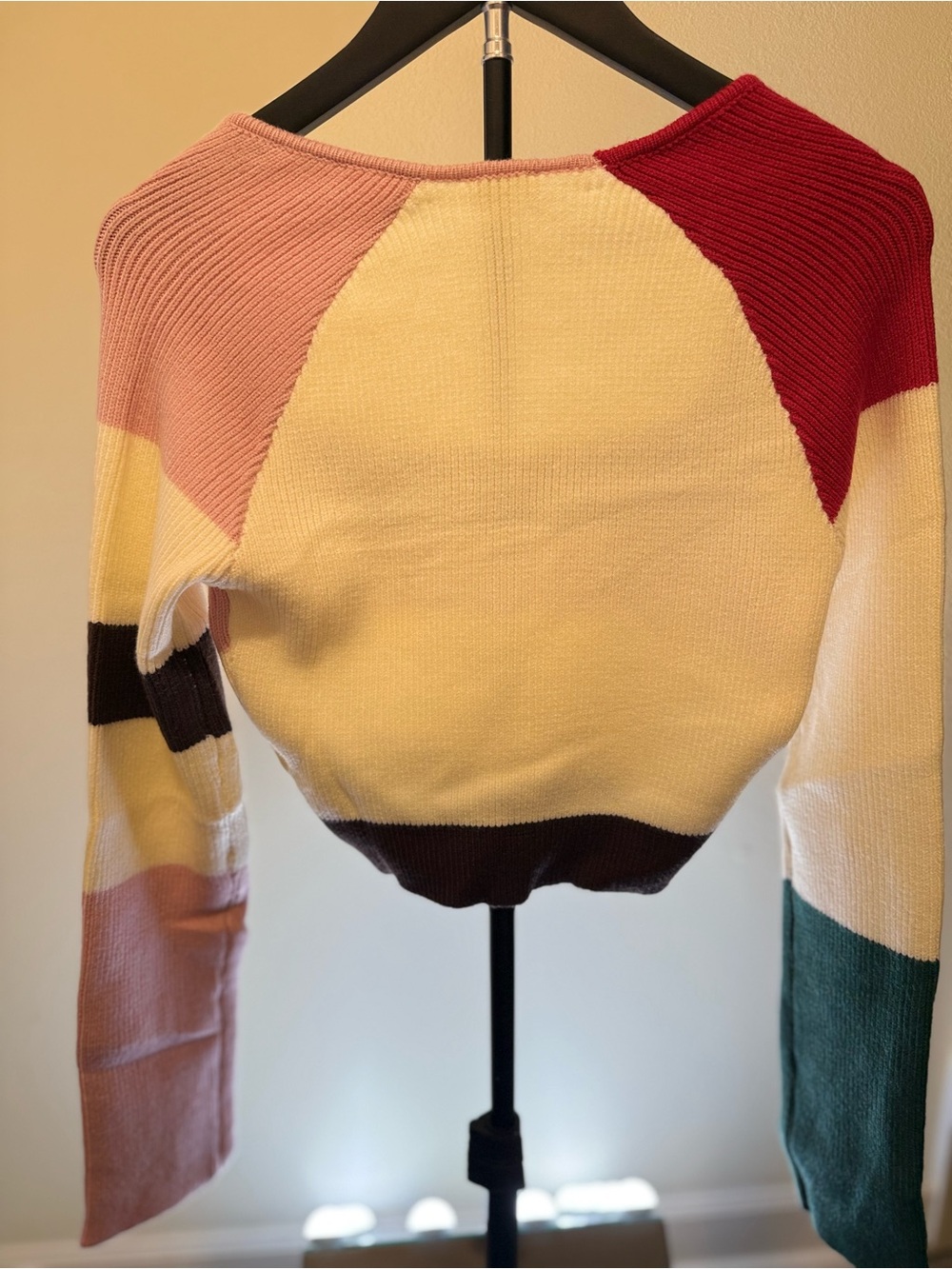 NEW Le Lis Striped Off-Shoulder Cropped Sweater - SMALL - Picture 6 of 7